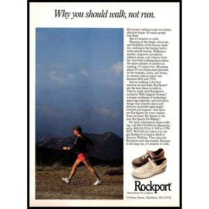1985 Rockport Walking Shoes Vintage Print Ad Mountain Range Walk Clouds Wall Art